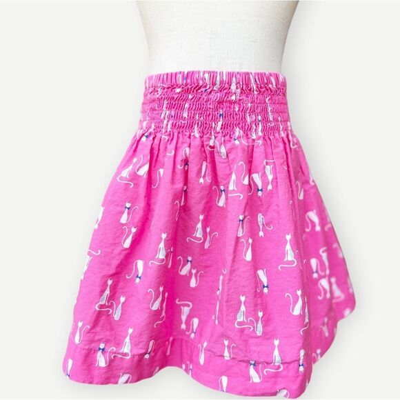 Carter’s Girls Kids Pink Cat Print Stretchy Ruched Cotton Mini Skirt. 4. 4T. - Picture 4 of 7